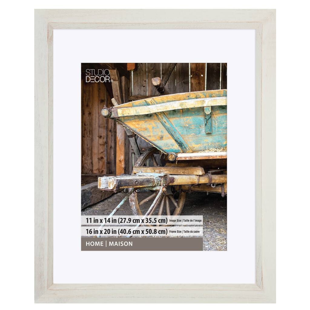 Shop for the White Wooden 11" x 14" Frame with Mat, Home by Studio